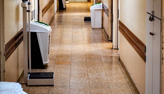 Empty hospital corridor