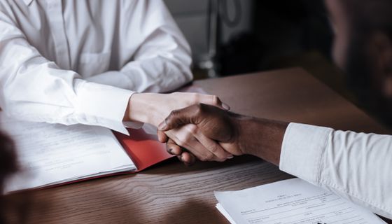 Business partners shaking hands
