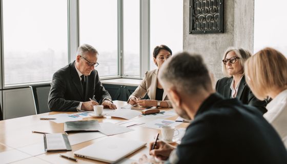 Business professionals in a meeting